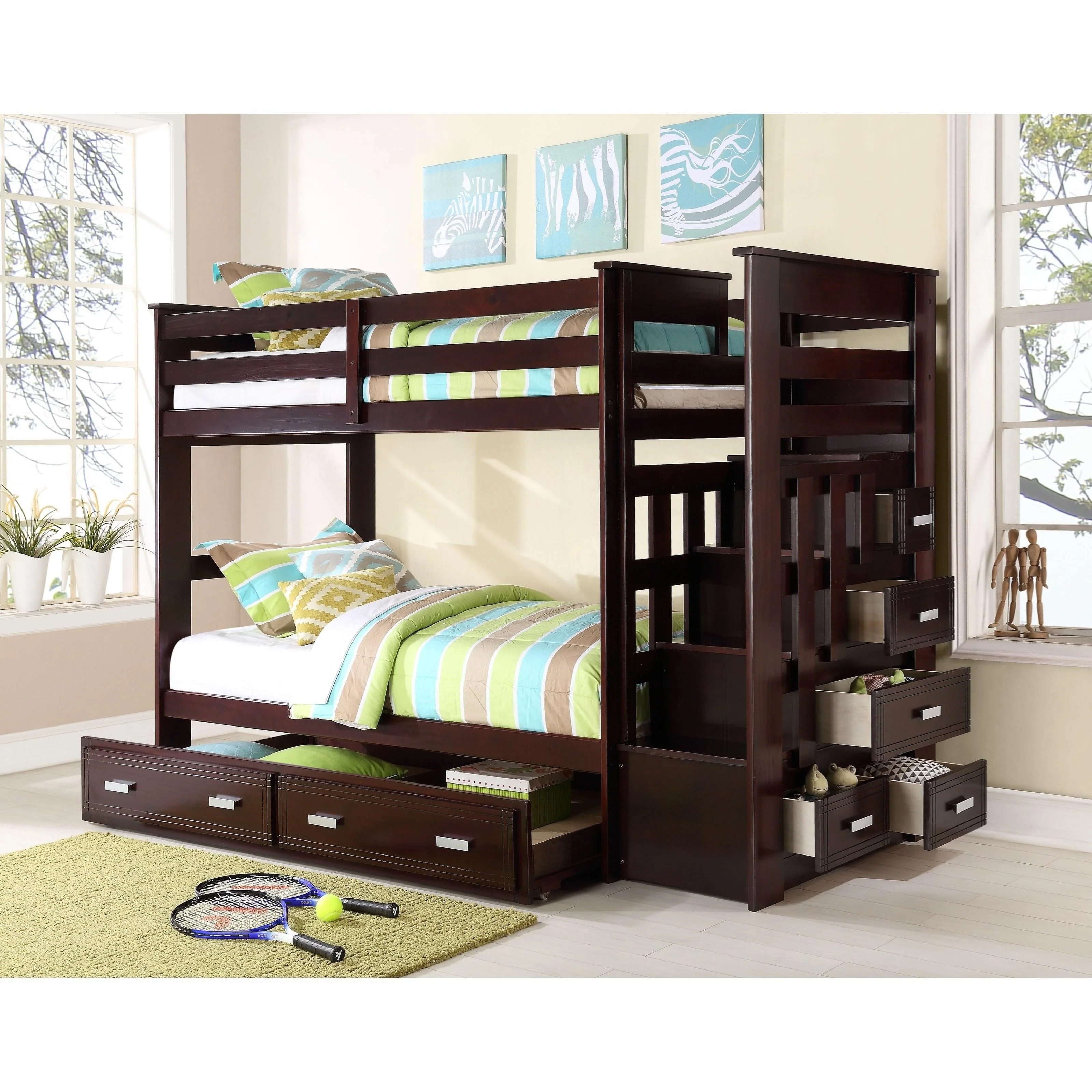 Acme Furniture Allentown 10170W Twin Over Twin Bunkbed with Trundle and